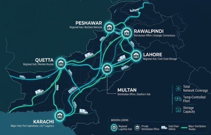 Valor logistics and distribution network across Pakistan